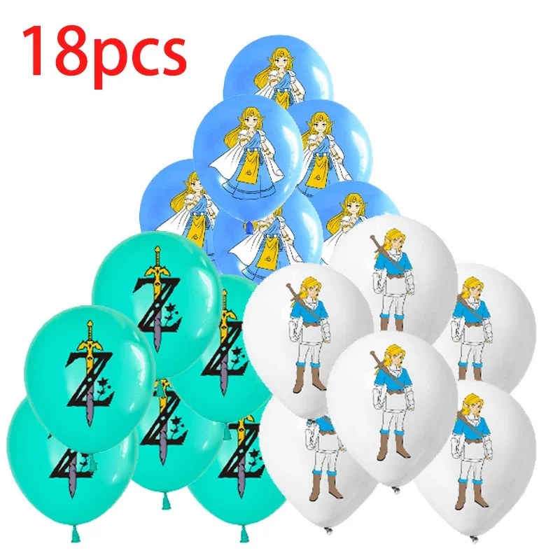 Zelda-Themed Birthday Party Decor Set with Flags and Balloons