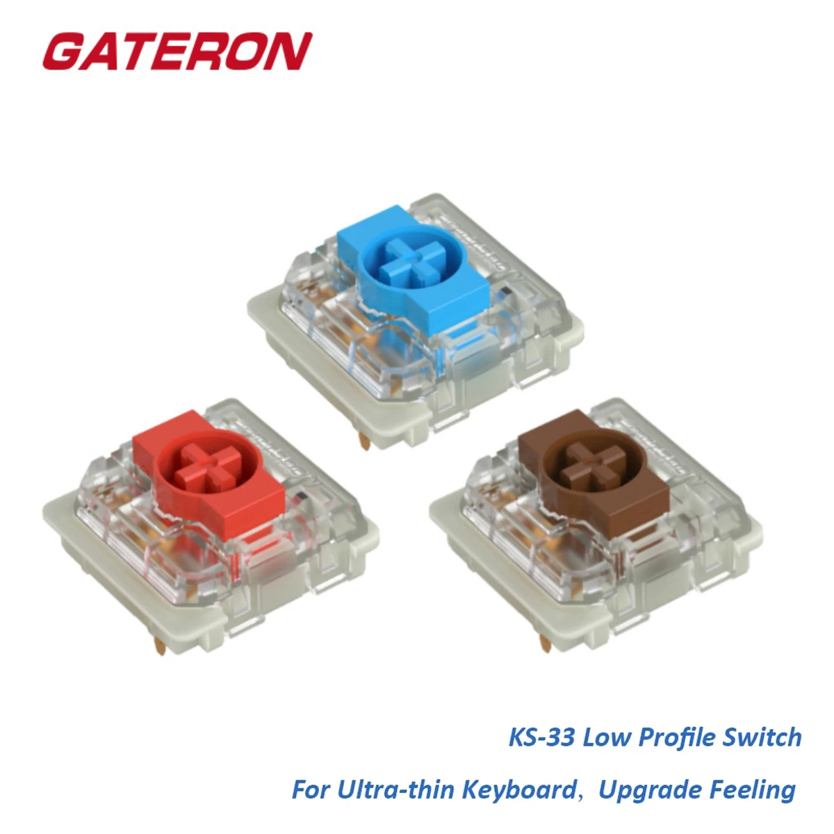 Gateron Low Profile Switch 2.0 Ks33 Vermelho Azul Marrom Pin para Interruptores de Teclado Mecânico Gk61 Gk87