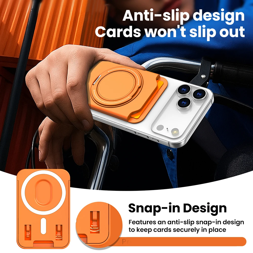 Magnetic Colorful 360° Adjustable Foldable Phone Stand & Card Holder