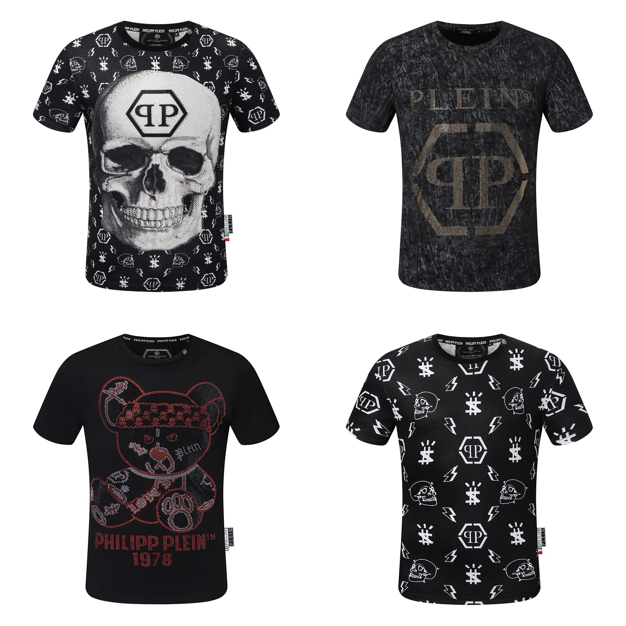 de algodón con diamantes de para hombre, camisa negra con cuello redondo, estilo Retro, QP| | - AliExpress