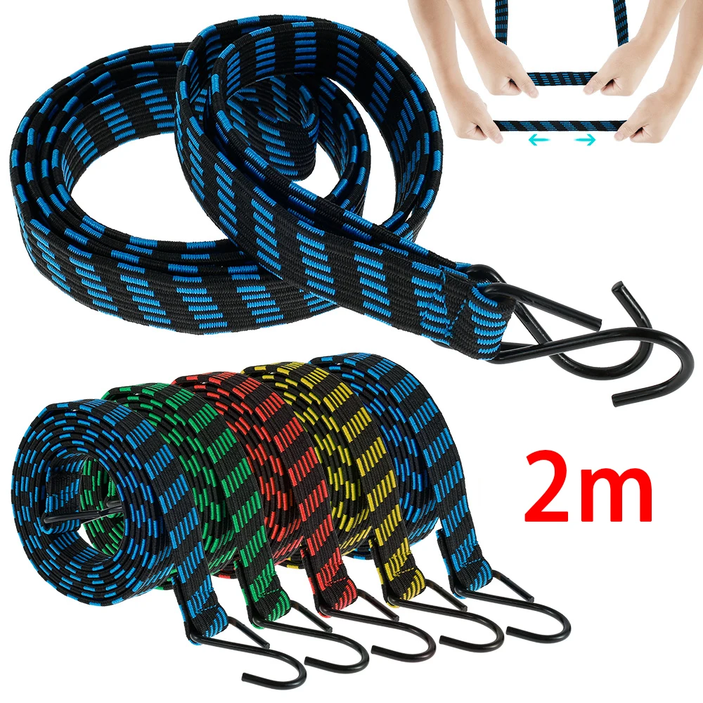 Elastic Luggage Rope Cord with Hooks for Motorcycle Bikes Cargo
