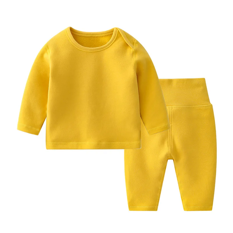 Winter Boys Thermal Underwear Sets Autumn Winter Girls Long Warm Comfortable Children Home Sleepwear Kids Soft Fluff Nightwear baby underwear set