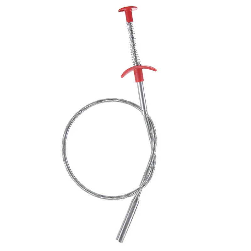 60cm Drain Snake Spring Pipe Dredging Tool Dredge Unblocker Drain Clog