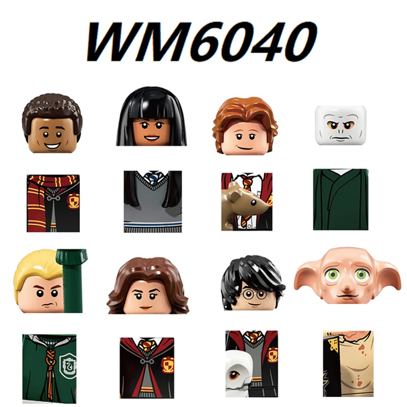 

Кубики WM6040 из фильма «Гарри Поттер», аниме экшн-фигурки, Лорд Волан-де-Морт, Драко Малфой, куклы-пазлы в сборе, игрушечные кирпичи, подарки