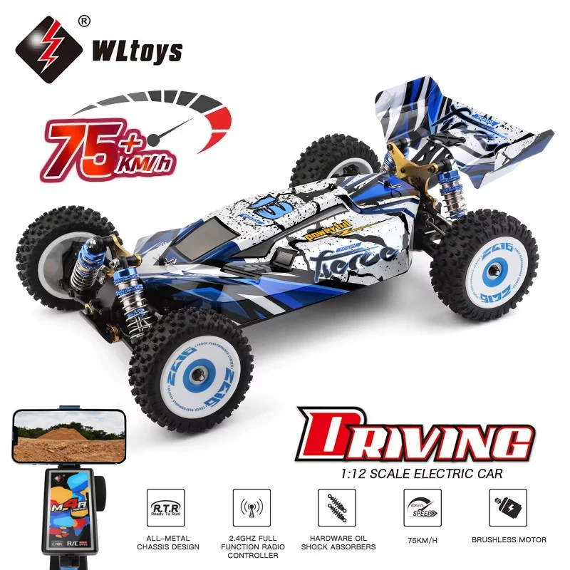 Electric High Speed RC Car 4WD Vehicle Blue