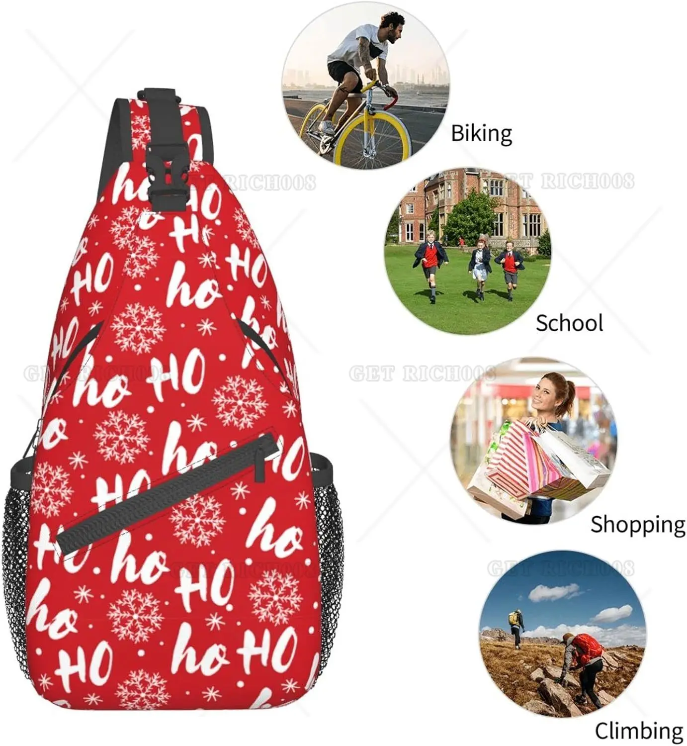 Рисунок 6 - Красные рождественские нагрудные сумки Hohoho