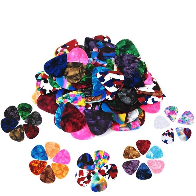ABST 60 Pcs Colorful Guitar Picks, 0.46Mm, 0.71Mm, 0.96Mm & 1Pcs Guitar Strap With 3 Pick Holders For Bass Electric (Coffee)