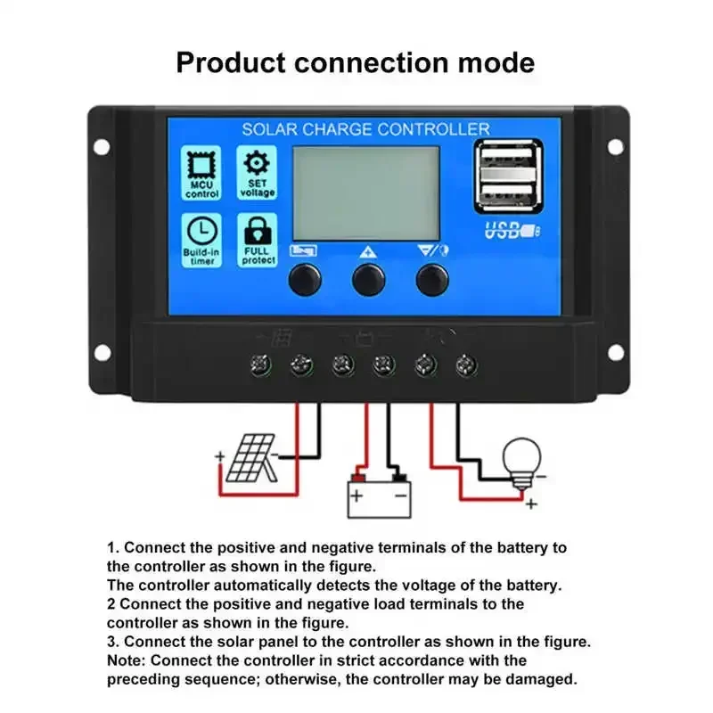 Portable Solar Power Kit 12V to 220V Inverter 30A 12V 24V Solar Charge Controller 18W 18V Panel