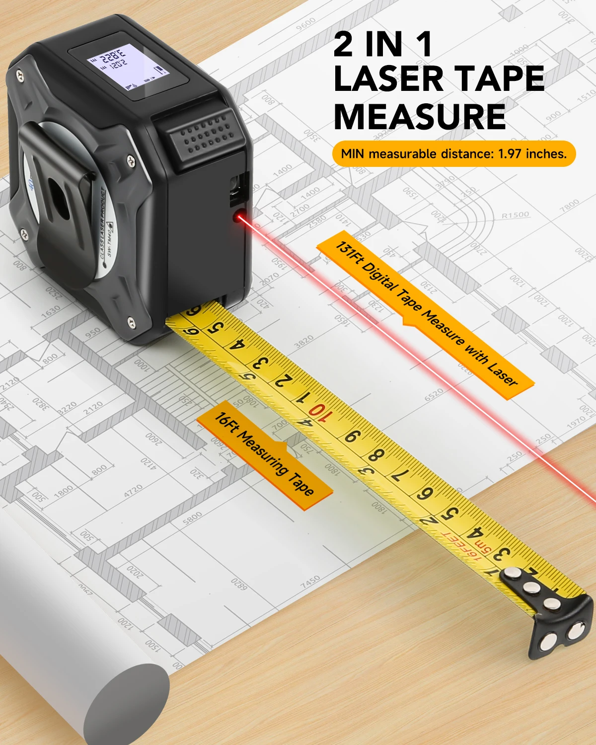 Description Picture 4 of itemPortable Laser Tape Measure Level Hunting Rangefinder Multifunctional Meters Tras Metre Measuring Meter Range Finder Telemeters