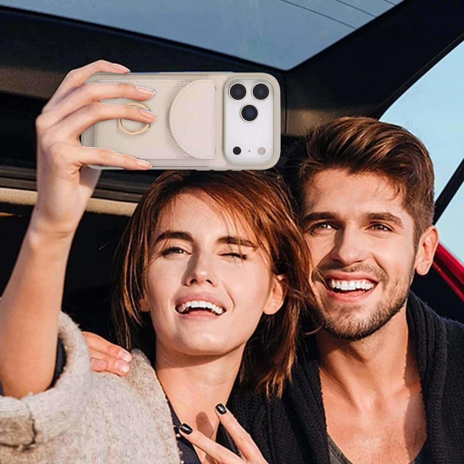 Wallet Case for iPhone 17 Pro Max 17 Pro Air,Card Holder Cover with 360° Ring Kickstand and Durable Shockproof Protective Bumper