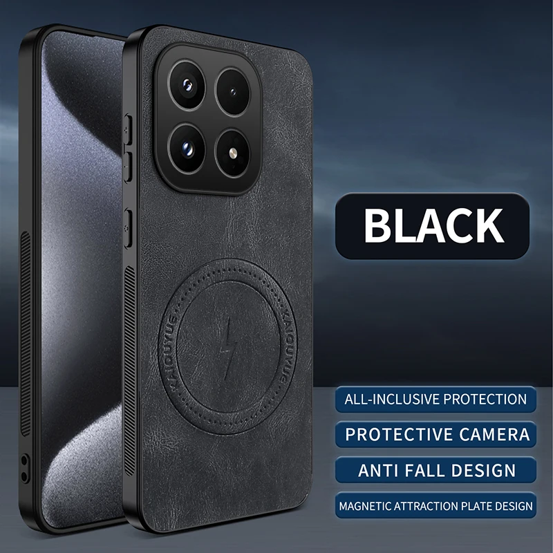 Luxury Magnetic Leather Case - Premium Shockproof Protection with Magsafe Compatibility