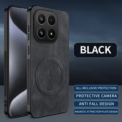 Luxury Magnetic Leather Case - Premium Shockproof Protection with Magsafe Compatibility for Xiaomi 17 (Black)