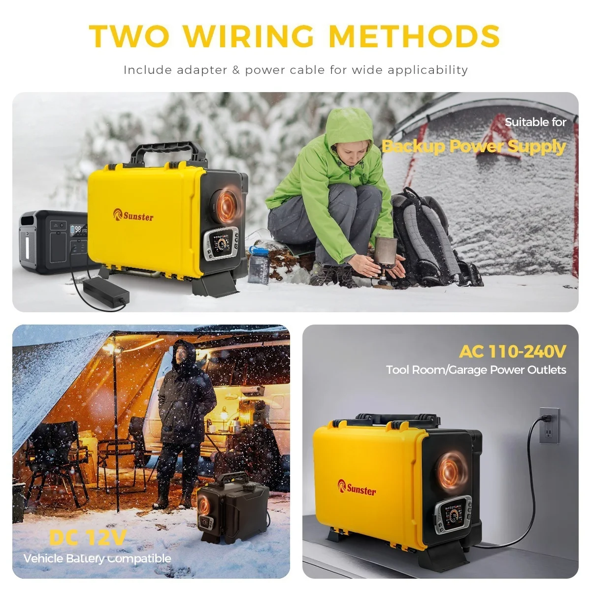 8KW 12V 220V Portable Diesel Air Heater w/ internal circulation