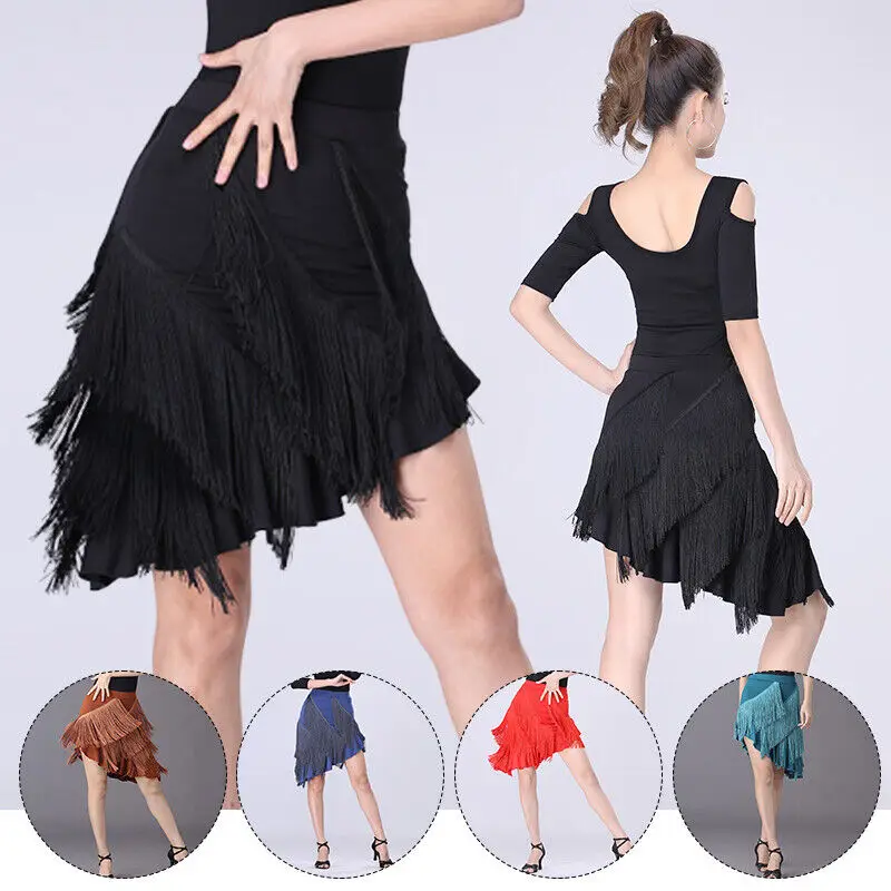 

Женская юбка с бахромой для латиноамериканских танцев