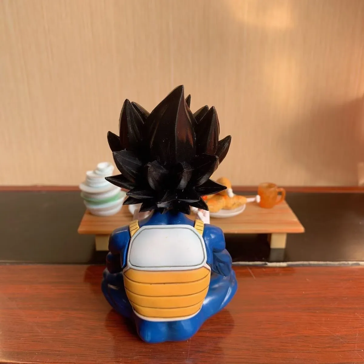 Anime Dragon Ball Z GK a bowl of good rice dining gobbler Vegeta Goku Eating Pvc Action Figures Collection Model Toys Gifts
