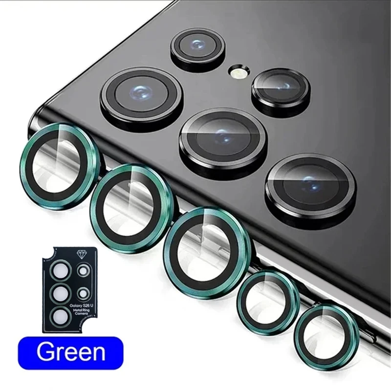 8K Camera Protector Metal Lens Ring with Tempered Glass Cover