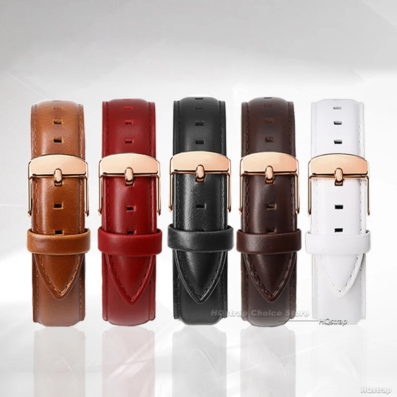 Elegant Waterproof Genuine Leather Wristband with Rose Buckle