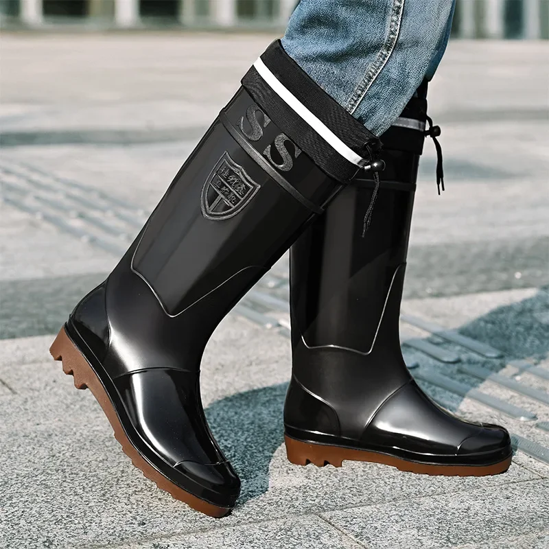 Bottes pluie adulte imperméables hautes chaussures eau chantier caoutchouc cuisine antidérapantes courtes