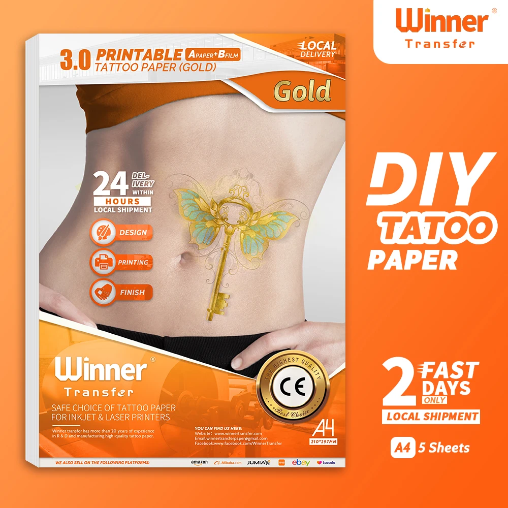 WinnerTransfer Printable Personalized DIY Tattoo Transfer Paper