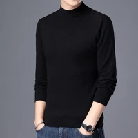 Men's Autumn and Winter Semi-high-neck Sweater Pure Color Warm Versatile and Very Suitable As A Base Shirt