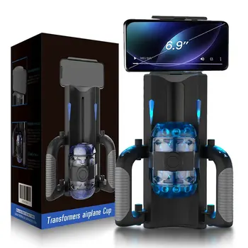Masturbatore con manico completamente automatico Telescopico a punto fisso a 6 segmenti Maschile con una chiave Burst Tazza per masturbazione Trainer Giocattoli sessuali per uomini