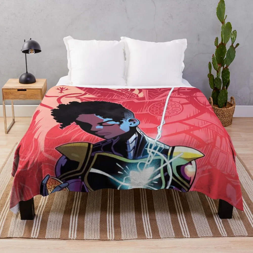 

Riri Williams Ironheart Throw Blanket Thin Wadding Blanket