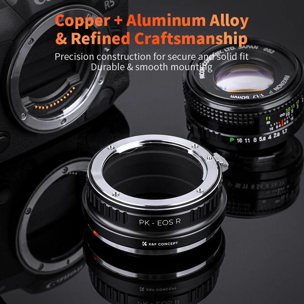 Adaptateur d'objectif K&F CONCEPT PK-EOS pour objectif Pentax K PK vers boîtier d'appareil photo Canon EOS pour Canon 300D 500D 600D/T3i 7D Mark II  44