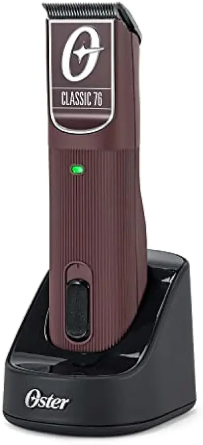 

Professional Cordless Hair Clippers, Classic 76 for Barbers and Hair Cutting with Detachable Blade, Burgundy