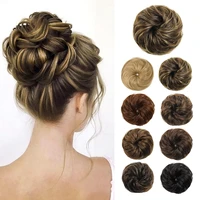 1 pièce postiche chignon en soie artificielle, anneau de cheveux pour créer une coiffure chignon, accessoire de cheveux pour femme, extension de chignon élastique ondulé et bouclé, postiche synthétique pour volume et boucles, adaptée aux femmes et aux filles 3