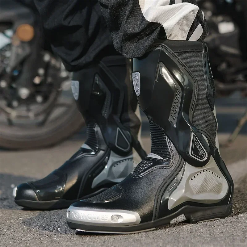 Men's Motorcycle Shoes Fall Prevention Cycling Shoes Consolidate Stability Motorboats Crashproof Road Cycling Boots Breathable motorcycle shoes
