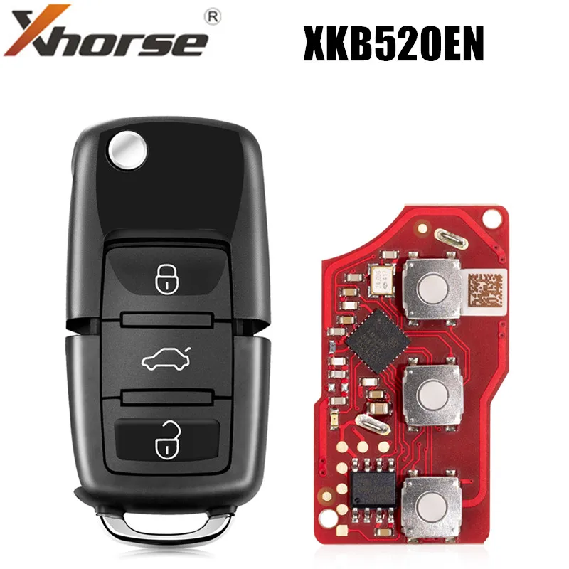 Xhorse XKB520EN Second Generation Wire Remote Key for VW B5 Flip 3 Buttons Supports Wireless Programming key fob programming tool key programmer