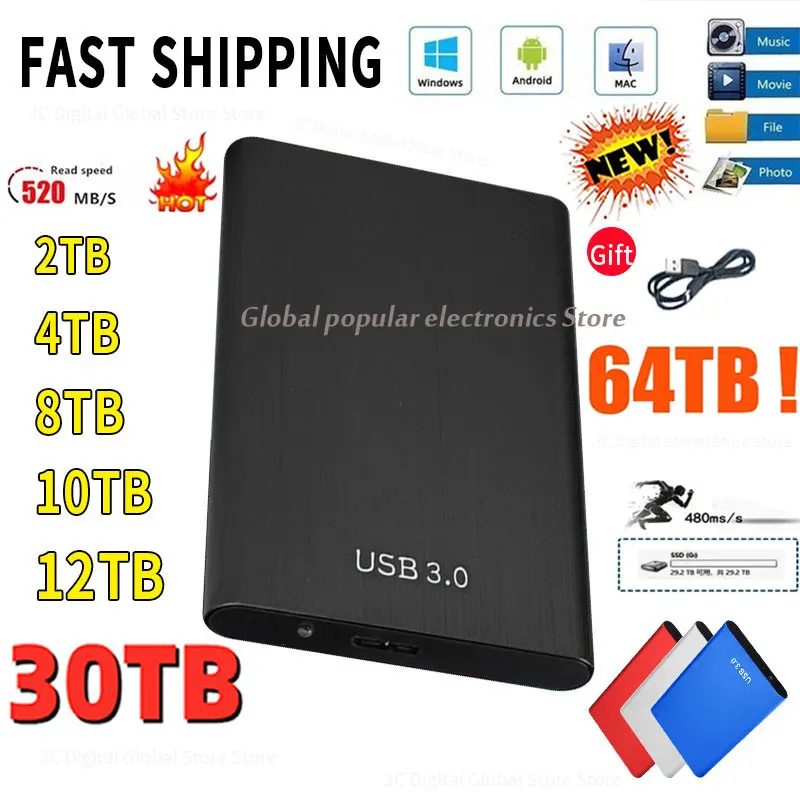 Asistente los padres de crianza Herméticamente 1TB External Hard Drive USB 3.0 Portable SSD Disco Duro Externo 500GB  Interface Storage 2TB High Speed Type C Hard Disks Laptop| | - AliExpress