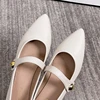 Women's Pointed Toe Flat Shoes With Velvet Matte Finish Single Shoes Women Comfort Loafers Shoes Leather Mary Jane Shoes 6