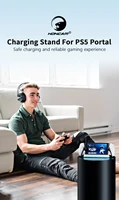 HONCAM Charging Dock Station for PlayStation Portal 7 RGB Light Modes Console Charger Stand with Tri-Protection Safety charging