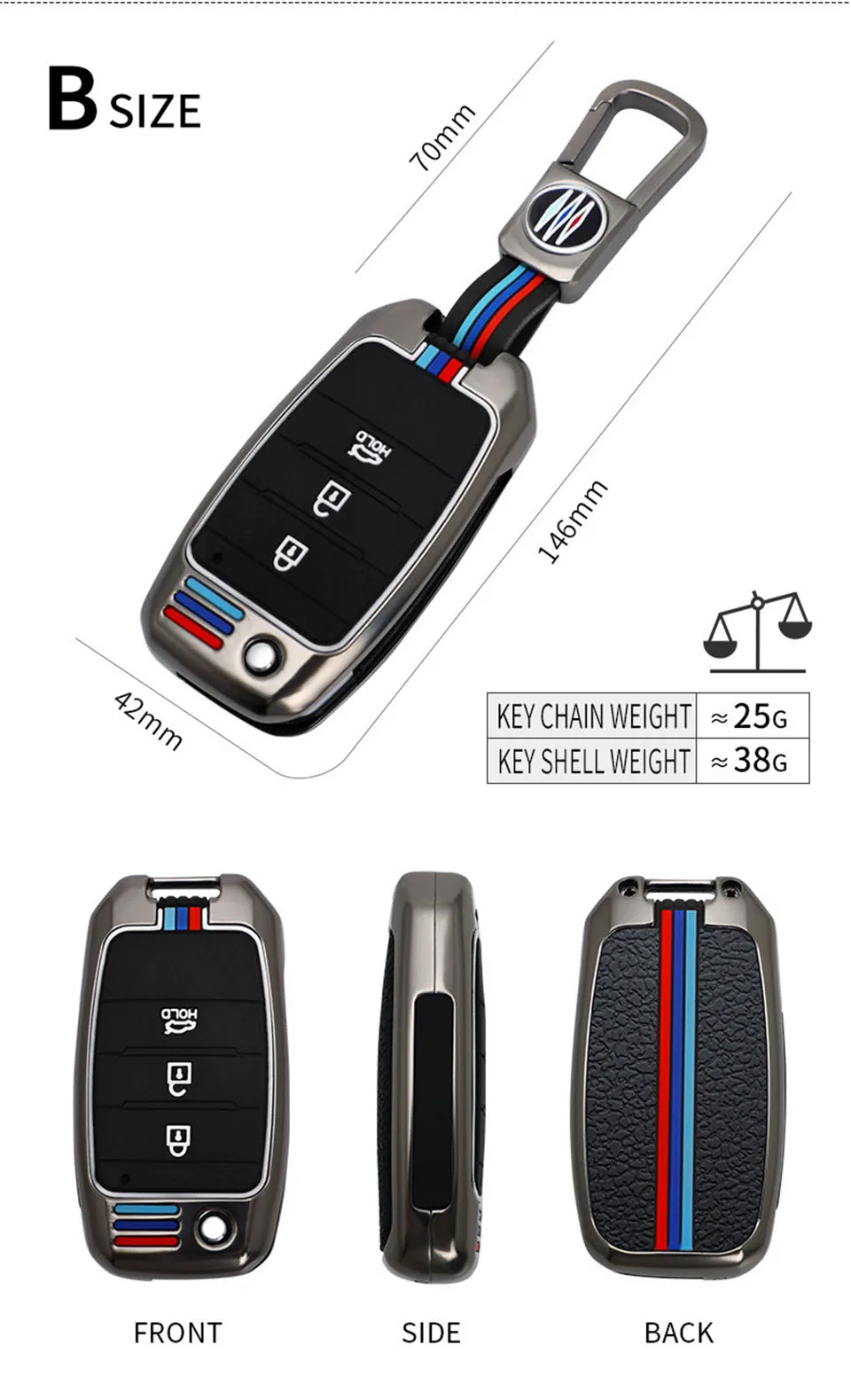 Cover portachiavi per auto a 5 pulsanti per Hyundai/KONA/Encino/Solaris/Azera/Grandeur/Accent/Santa Fe/Palisa L585 portachiavi 12 Cover portachiavi per auto a 5 pulsanti per Hyundai/KONA/Encino/Solaris/Azera/Grandeur/Accent/Santa Fe/Palisa L585 portachiavi - S7f8a64a9965e437baf9e67042769702cy