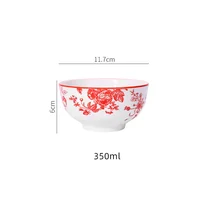 6PCS Ceramic rice bowl, 4.5-inch round bowl, suitable for microwave and oven, home kitchen tableware 4