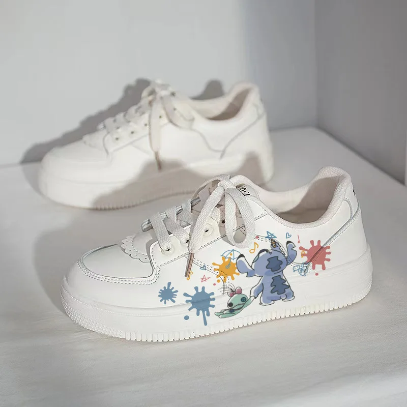 

Disney Anime Stitch Sneaker Cartoon Cute Outdoor Leisure Comfortable Anti Slip Versatile Sports Shoe Kawaii Girl White Shoe Gift