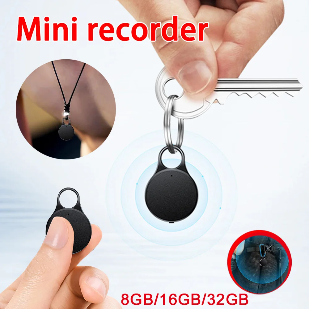 16/32G Mini Voice Recorder Pendant Professional Noise Reduction Audio Record Activated Small Dictaphone Support OTG MP3 Player