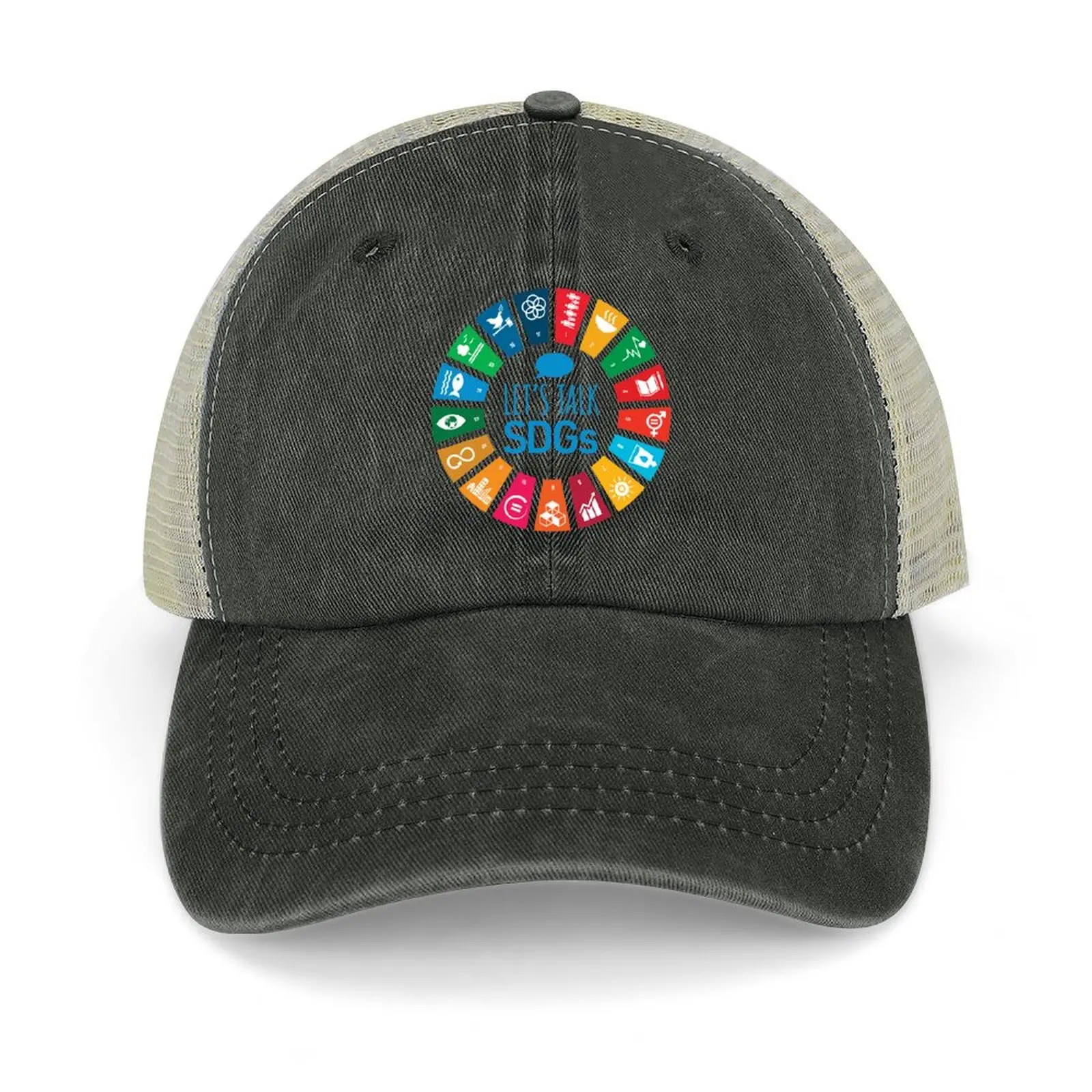 

Let's Talk SDGs UN Global Goals Logo United Nations Sustainable Development Goals 2030 Cowboy Hat