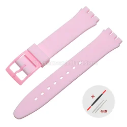 Colorful Silicone Watch Strap - Versatile Rubber Wristband - 20mm (LightPink)