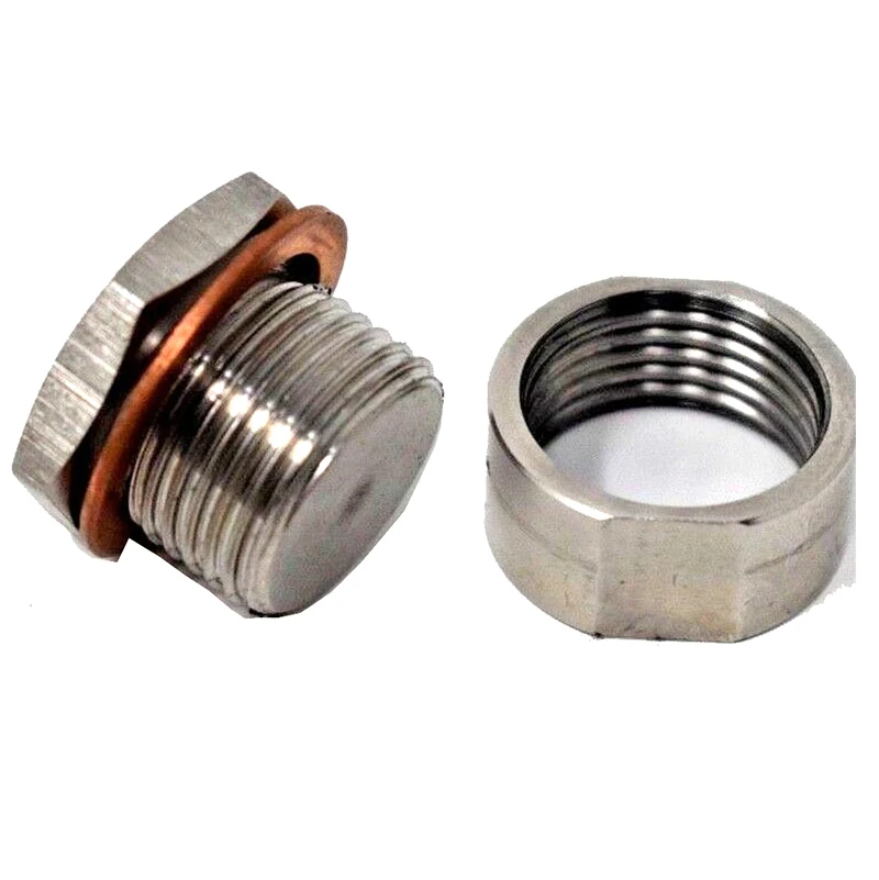 Steel O2 Oxygen Sensor Steel Weld Bung 18 x 1.5 Plug And Nut With Gasket 45 градусный предварительно изогнутый 304 ss m18 x 1 5 cut weld o2 кислородный датчик bung 18 мм x 1 5