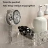 Corrugated Suction Cup Storage Holder Light Luxury Style Glacier Pattern Suction Cup Shelf No-Drill Bathroom Suction Storage Box 6