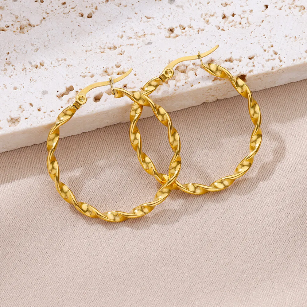 Stainless Steel Hoop Earrings for Women Men