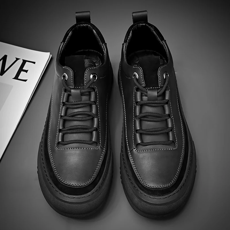 Genuine Leather Men's Shoes Antiskid Casual Shoes Fashion Men Oxford Outdoor Sports Sneakers Classic Male Vulcanize