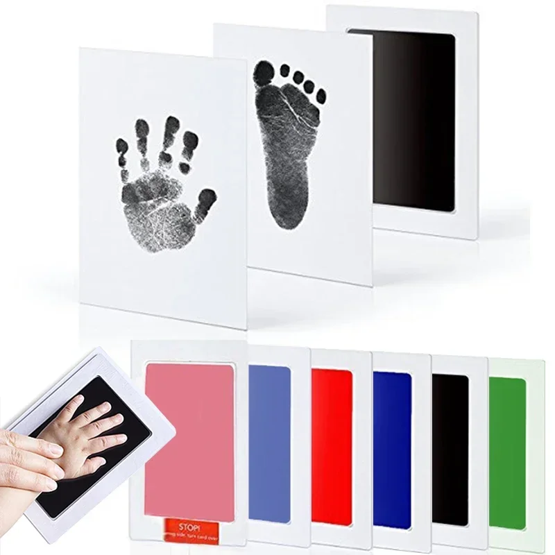 

Newborn Baby DIY Hand And Footprint Kit Ink Pads Photo Frame Handprint Toddlers Souvenir Accessories Safe Clean Baby Shower Gift