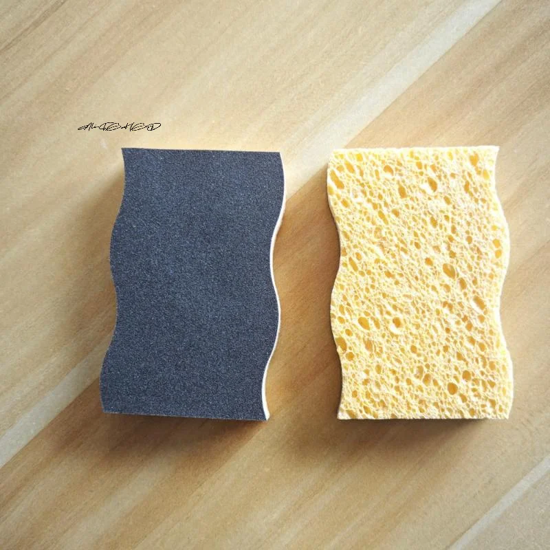 2/6/12Pcs Wood Pulp Cotton Cleaning Sponge Double Sided Dish Washing Scrubber Pad Eco-Friendly Scrubbing Sponge for Kitchen