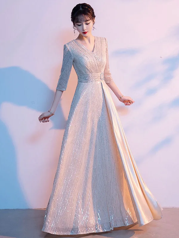 Elegant Long Women's Performance Outfit for Chorus Competitions Hostess Director Conducting Ceremony Formal Dress