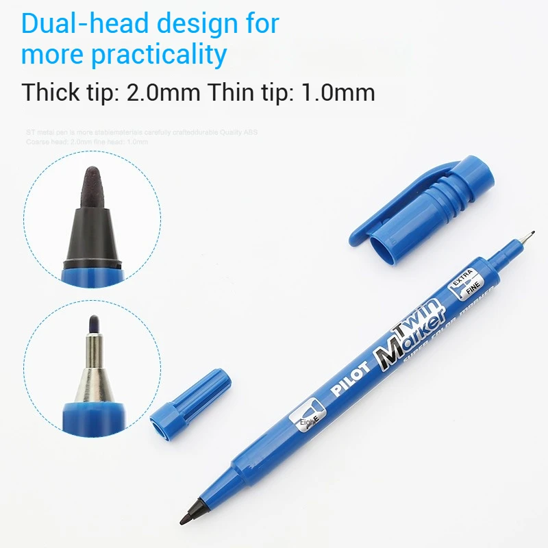Dual-Tip Oil-Based Permanent Marker Pen - Quick-Drying, Waterproof & Smudge-Proof