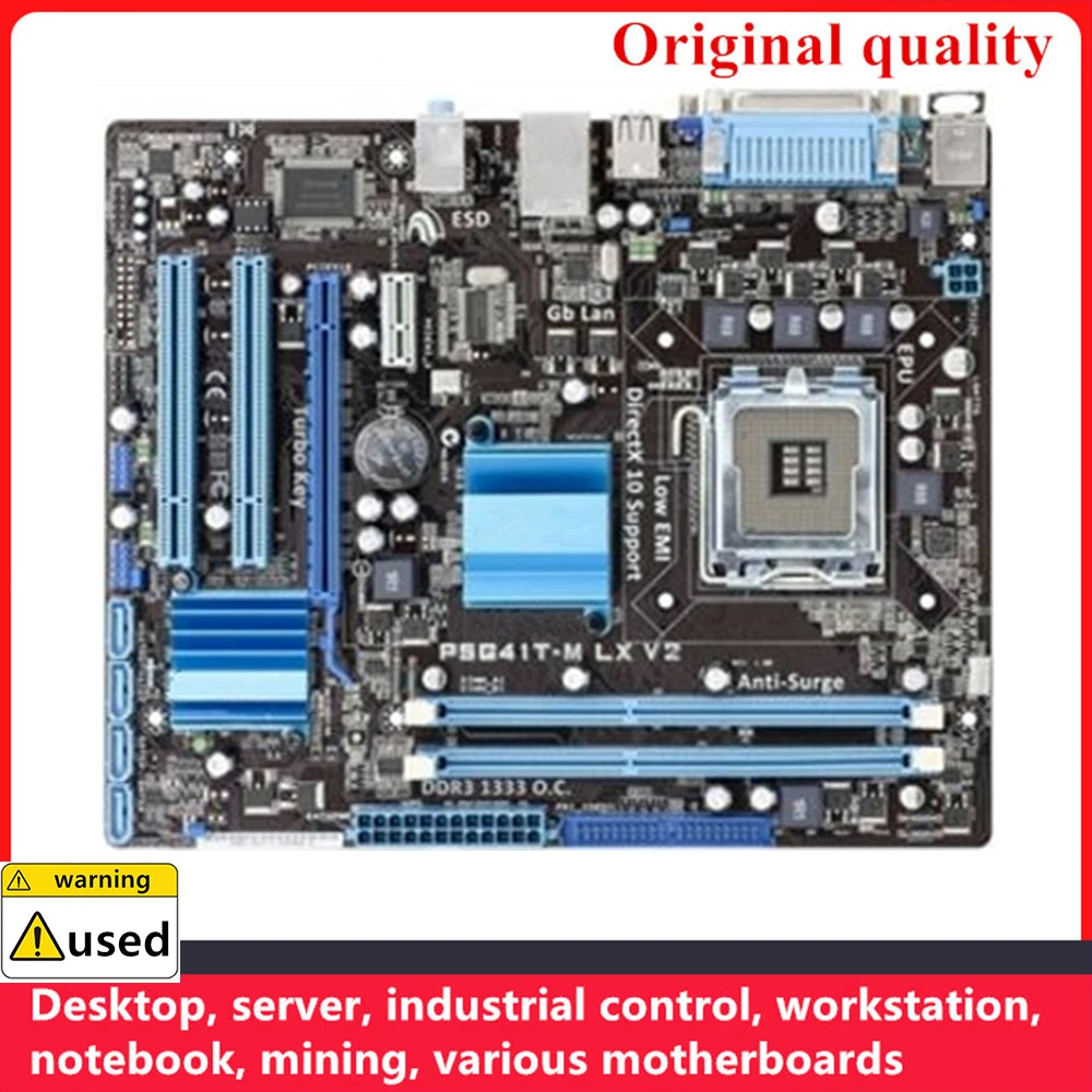 

For P5G41T-M LX V2 Motherboards LGA 775 DDR3 8GB M-ATX For Intel G41 Desktop Mainboard PCI-E2.0 SATA II USB2.0