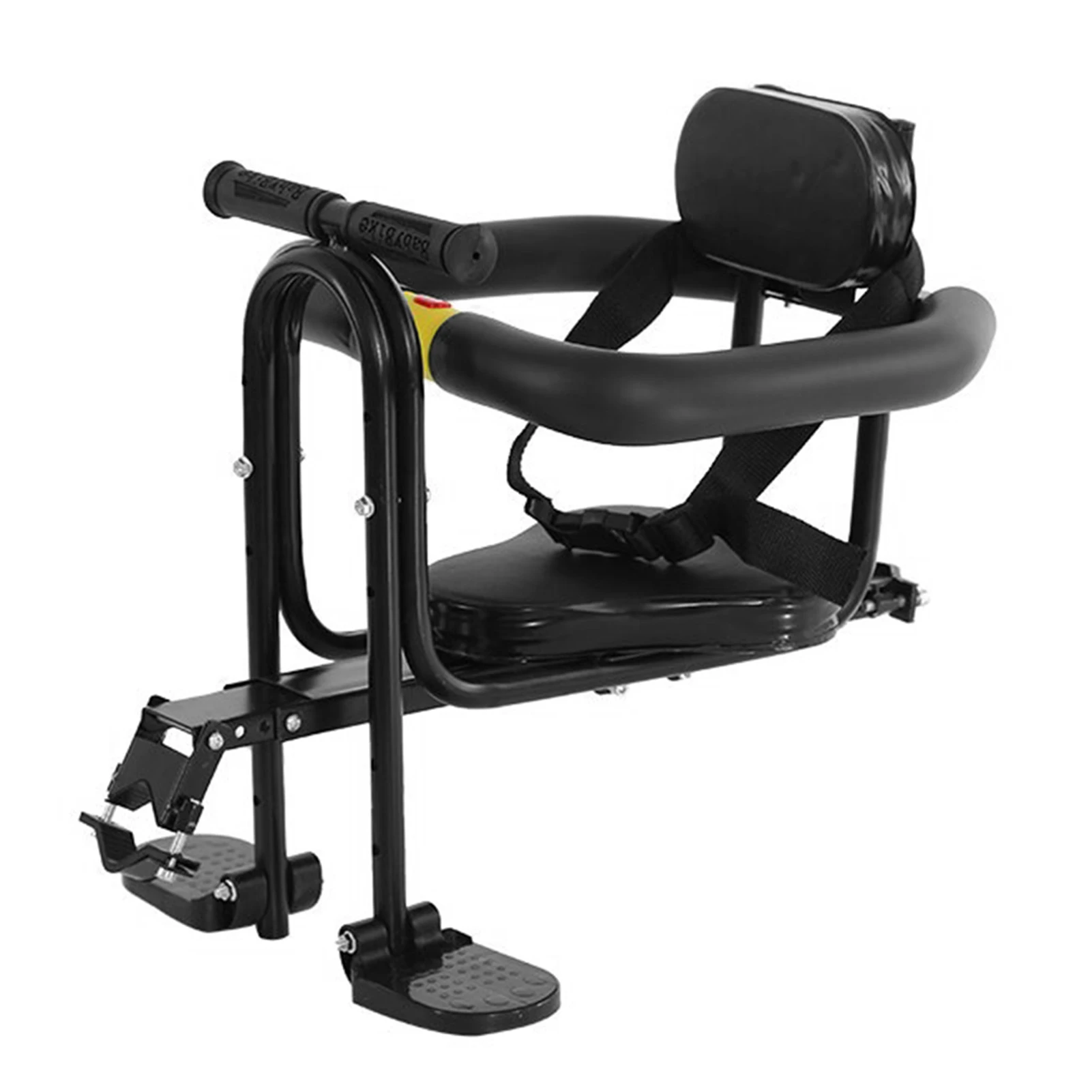 Safety Child Saddle Front Bicycle Seat Child Safety Child Saddle with Pedals and Support for MTB Road Bike Front Seat for Kid